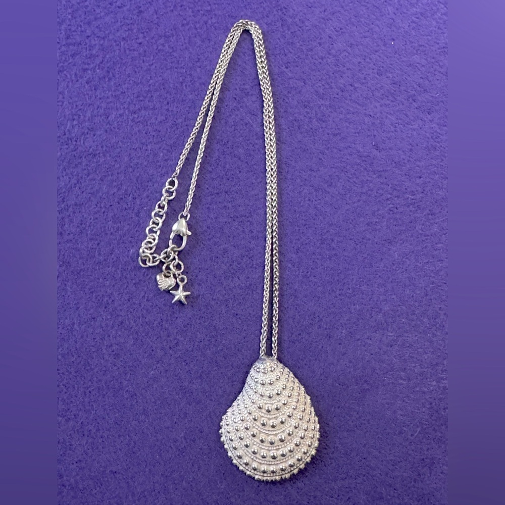 Brighton Cape Cod Shell Necklace White Enamel